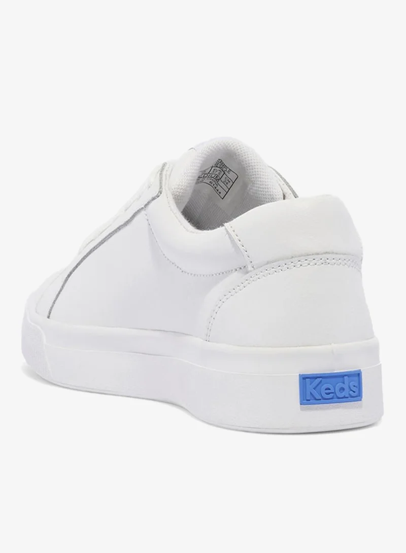 Keds white Keds Women's Pursuit Lace Up Leather Casual Sneaker White for Women | Best Price UAE
